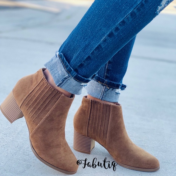 Tan Ankle Slip On Bootie - Picture 2 of 4